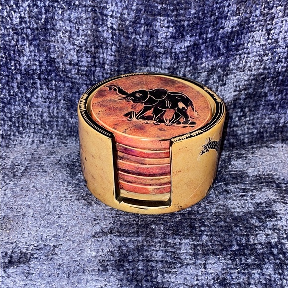Other - Set of 6 Animal Design Coaster Set.  Ceramic.  3” diameter.